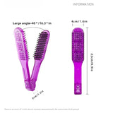 

Pro Hairdressing Straightener Hairbrush Boar Bristles Hair Straightening Double Brushes V Shape Comb Clamp Styling Tools DIY

