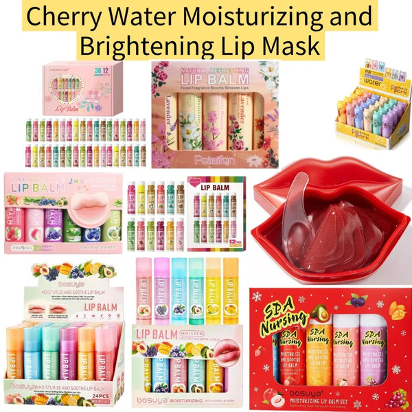 

Fruity Lip Balm Set – 24Pcs Moisturizing Lip Care Kit with Vitamin E &amp; Shea Butter, Deeply Nourishes Dry Chapped Lips

