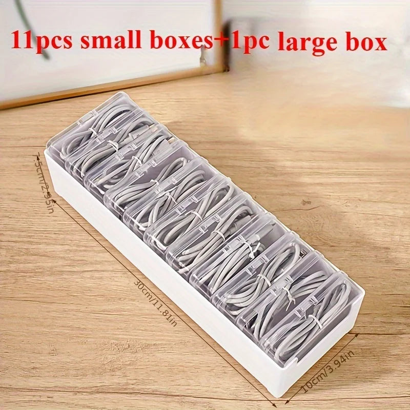 

Cable Organizer Boxes - Desktop Cable Management, Charging and Accessories Organizer, Desk &amp; Drawer Organizer for Home Storage

