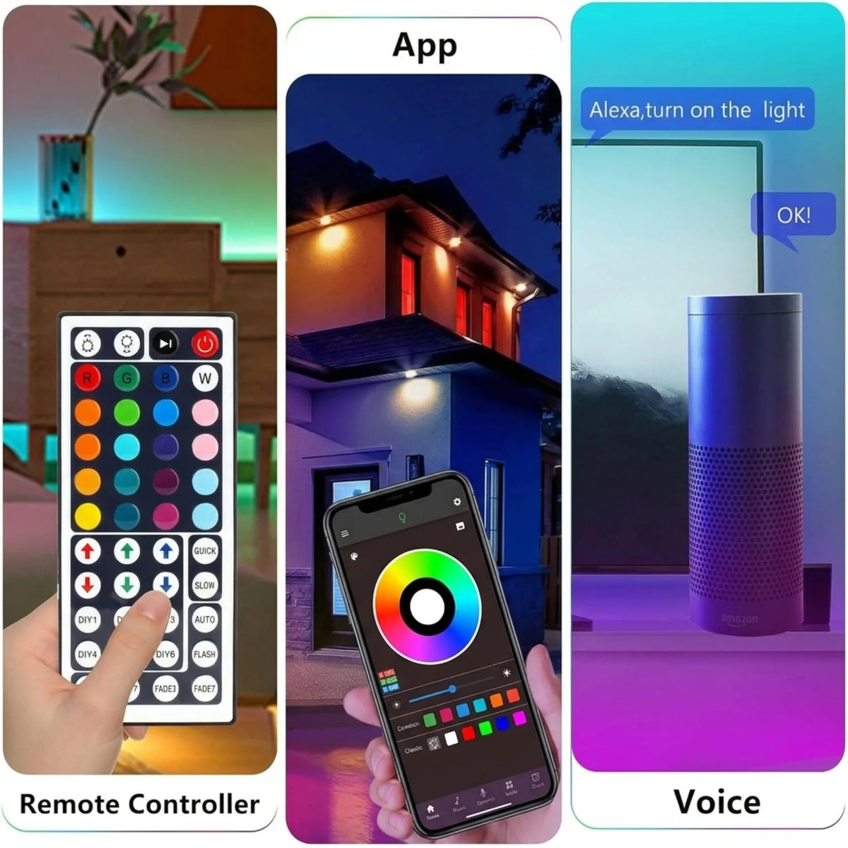 Led Strips Lights For Room Smart Wifi Led Strip Alexa 5050 Rgb Led Tape Strips 5m 10m 15m 30m Music Sync Gaming Room Decoration