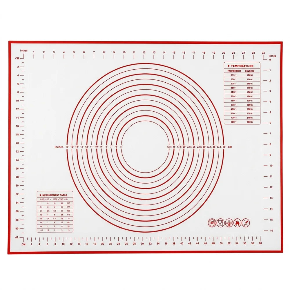 

UNTIOR 1PCS Silicone Baking Mat Kneading Pad Dough Mat Pizza Cake Dough Maker Kitchen Cooking Grill Non-Stick Gadgets Bakeware

