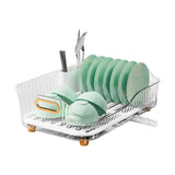 

Dish Drying Rack Dish Drainer With Removable Utensil Holder Dish Rack With Drainboard Swivel Spout For Kitchen Counter And Sink

